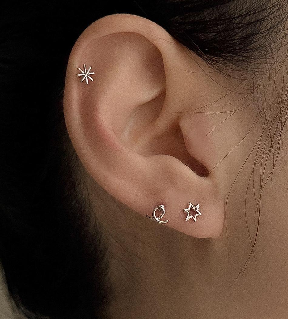 [써지컬] 식스 별 피어싱_PC4169