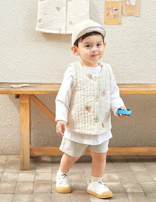 [에시앙] 모데즈 누빔 자수 아기 조끼 베스트 (디자인선택)