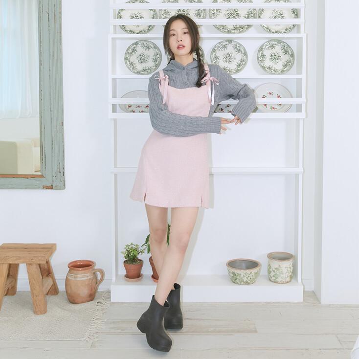 RINA TWEED ONE-PIECE (LIGHT PINK)