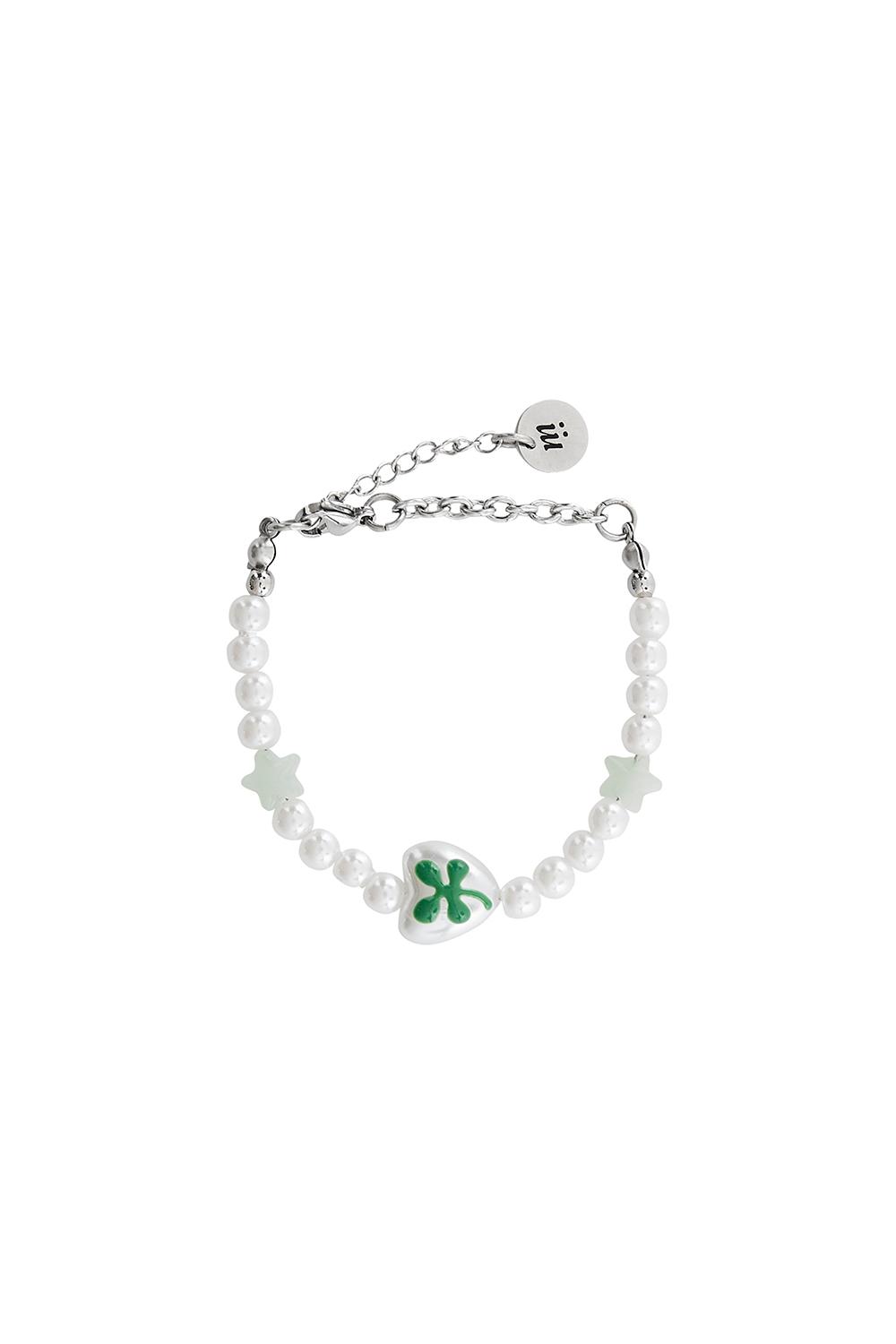 럭키 스타 진주 팔찌 화이트