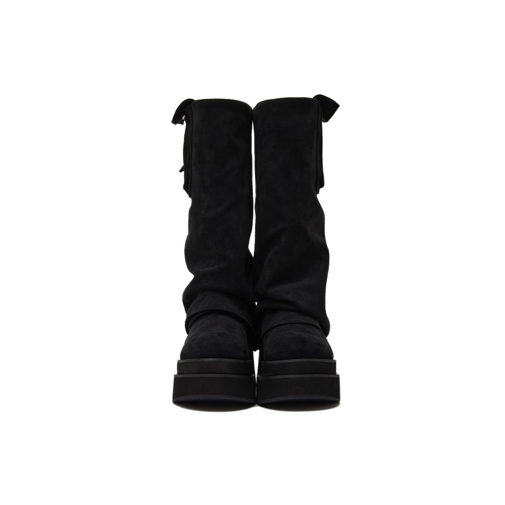 인조스웨이드 통굽 미들 부츠 ER4AS060