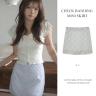 [치마바지] 쉬폰 체크 밴딩 미니 스커트-2color