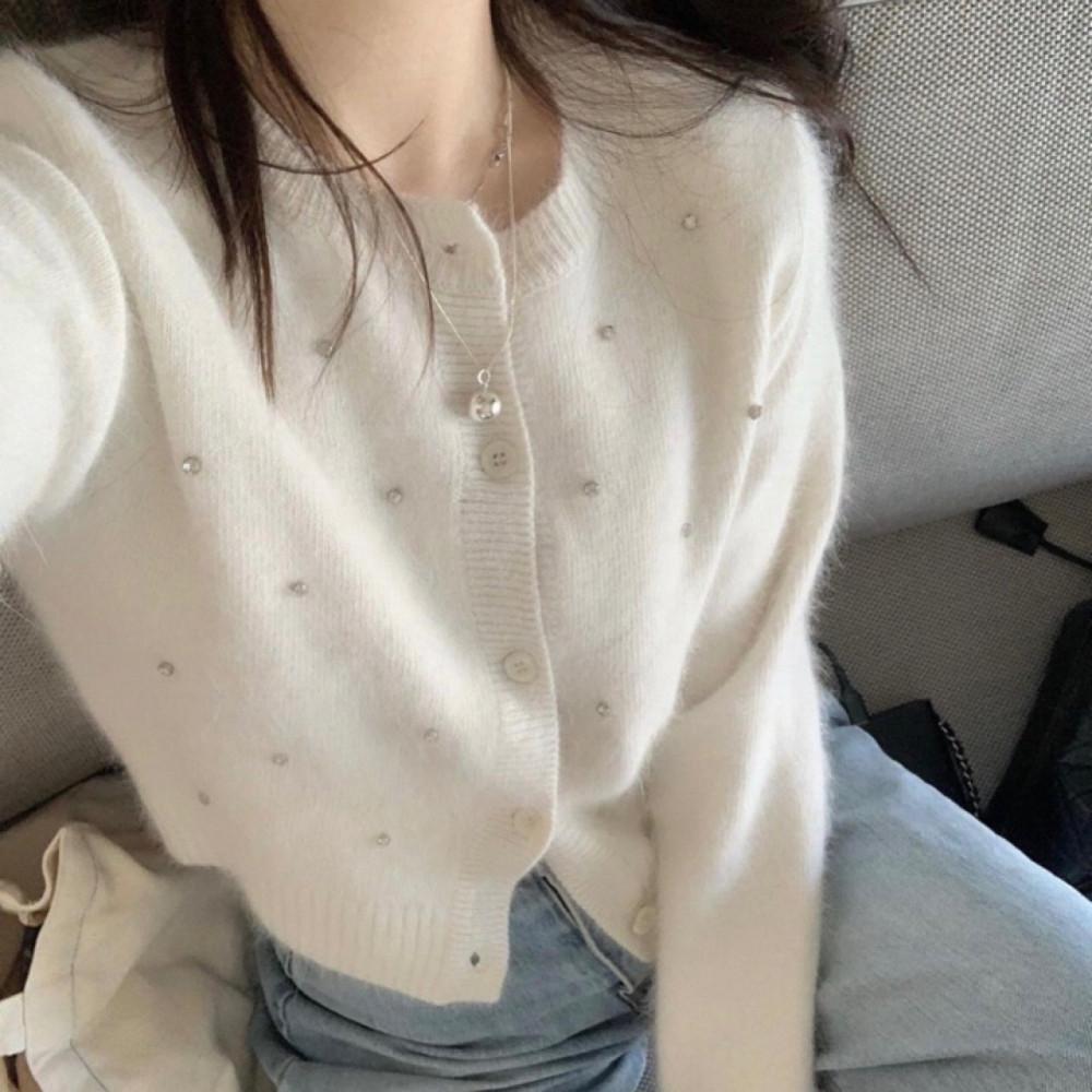 포스터 보석 앙고라니트 가디건 4color