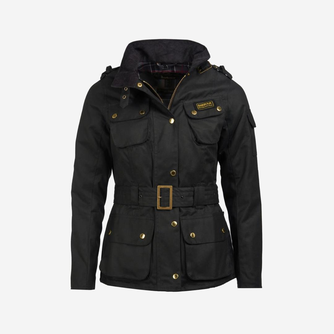 (W) Barbour International Original Wax Jacket Black