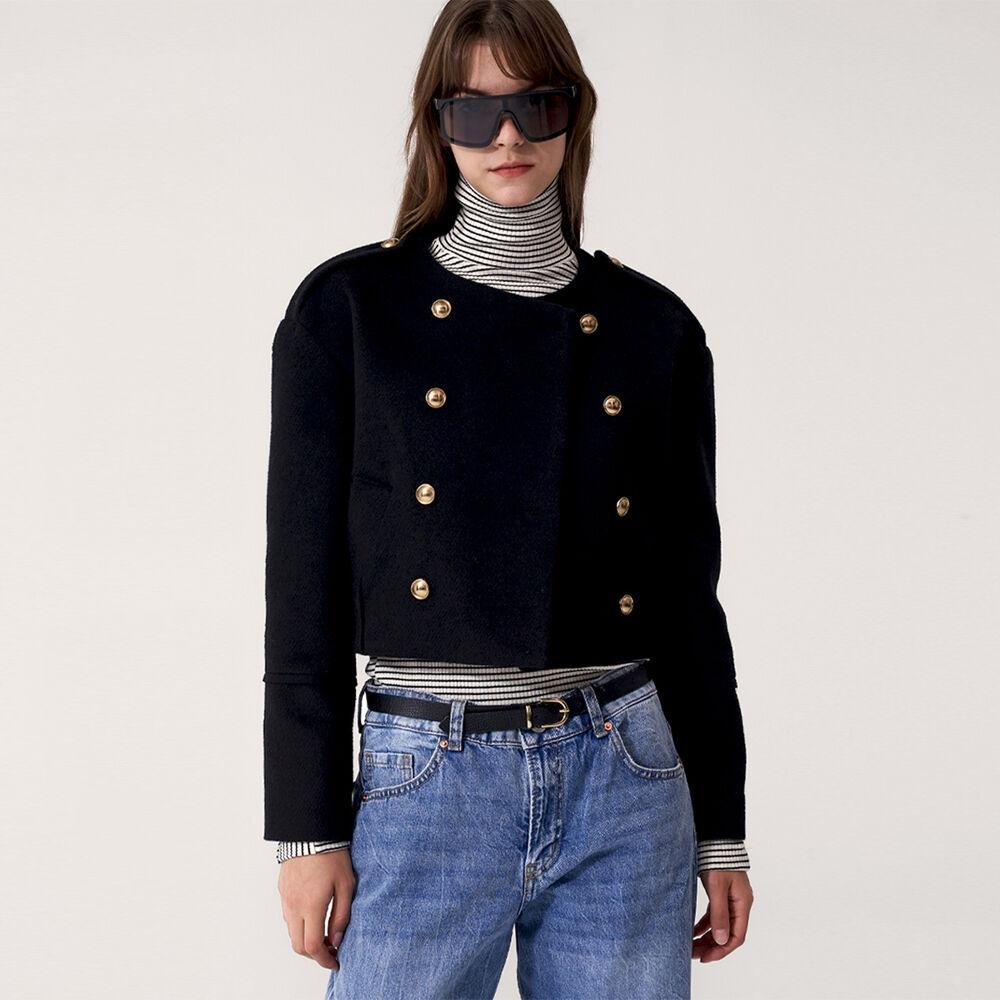 CUT DOUBLE CROP JACKET_BLACK 컷 더블 크롭 자켓_블랙