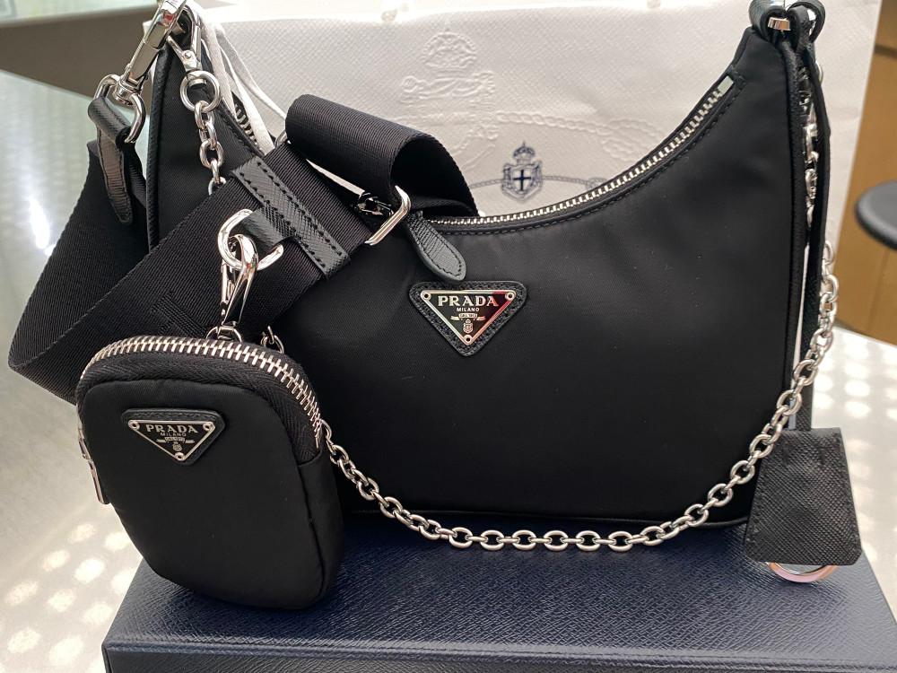 [매장AS가능][당일발송]프라다 리에디션 테수토 사피아노 리나일론 체인 호보백