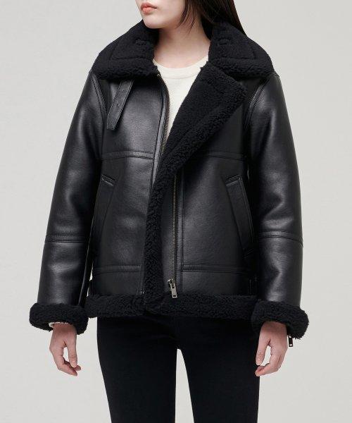 우먼즈 비건 무톤 재킷 [블랙]