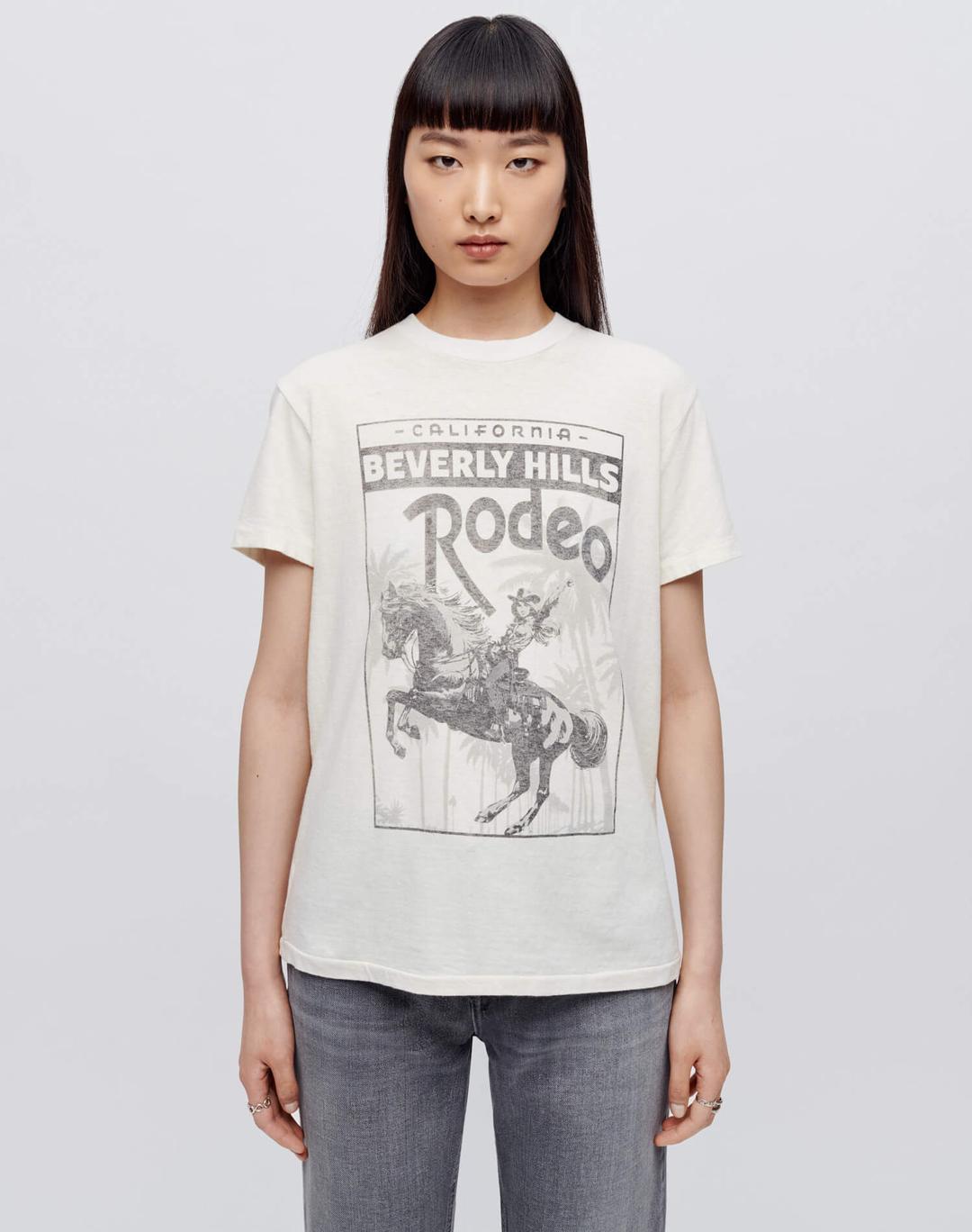 70s Loose "Rodeo Drive" Tee - Vintage White - Vintage White / XS