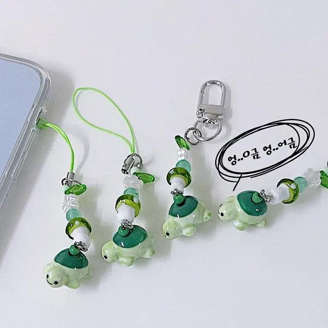 엉금 거북이 핸드폰줄 핸드폰고리 비즈폰줄 비즈키링 비즈스트랩 다이어리 에어팟 Z플립 휴대폰 키링