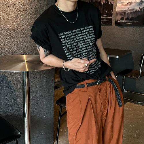 [Unisex] Nothing lettering half t-shirts(4color)