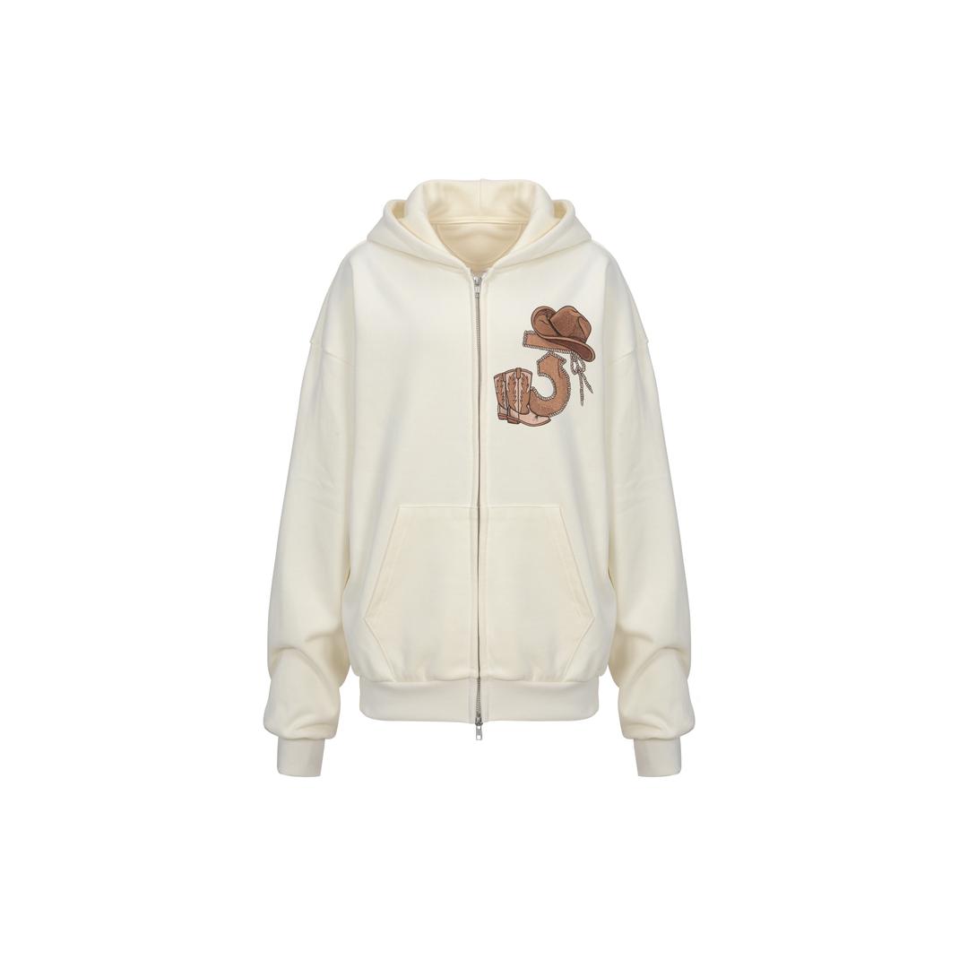 wild big hoodie zip-up