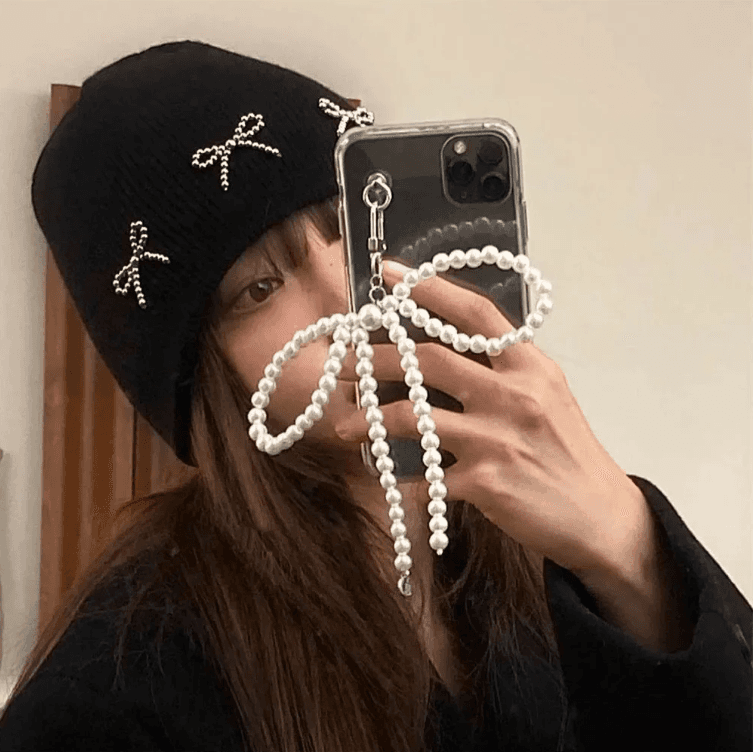 [직진배송] 닷닷잡화점 진주 리본 키링 휴대폰 에어팟 열쇠고리 키홀더