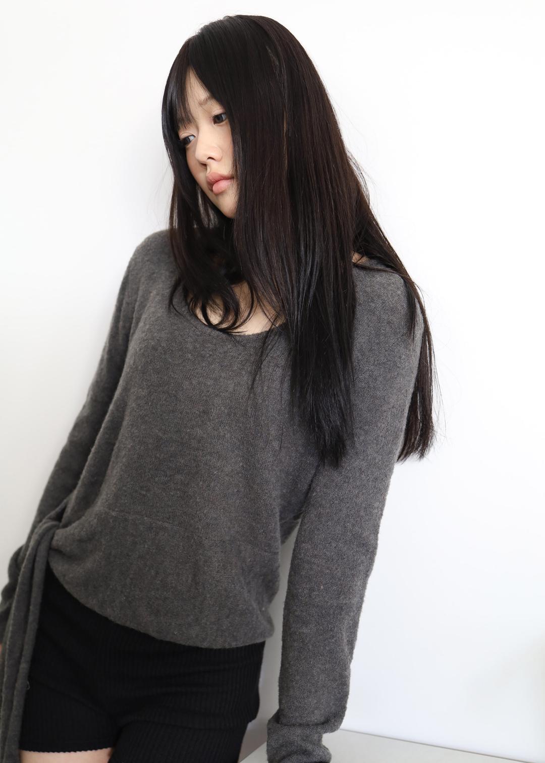 strap wool knit (gray)