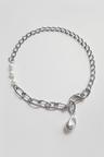 Drop pearl chain necklace