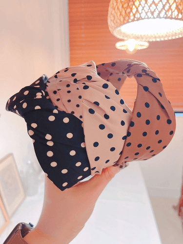 로제 땡땡이 도트 터번 넓은 반다나 머리띠 면헤어밴드