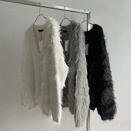 *당일배송*[털빠짐X/국내제작/미친부드러움]  노카라 브러쉬 퍼 가디건 (3color)