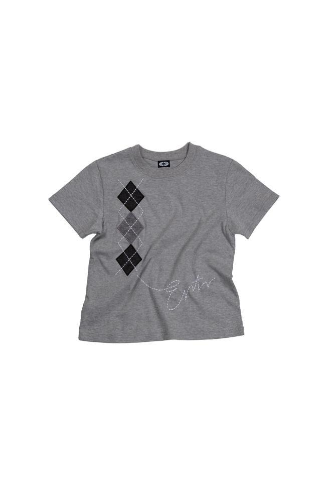 [ERTR] Argyle T-Shirt Grey Small Fit