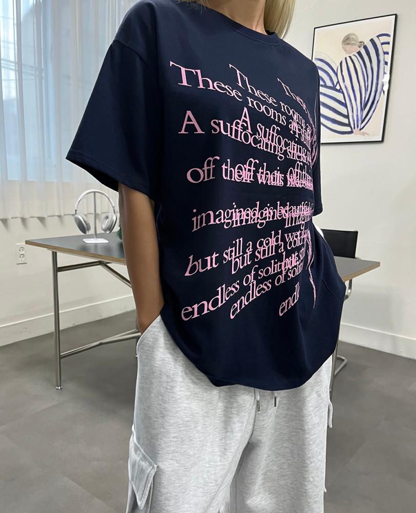 씬즈 레터링 반팔 티셔츠 (4color) 오버핏 반팔티