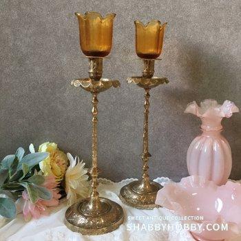 엔틱 에칭 캔들 홀더 (L)