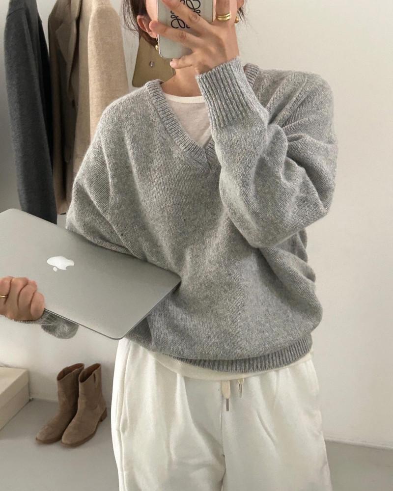 모어홀가먼트니트(그레이,아이,레드)