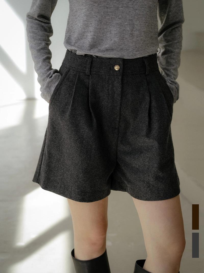 KNOWN BETTER - [1차:11/13 예약배송] Wool blend two-tuck short [KNFW04PT02]_[2color]
