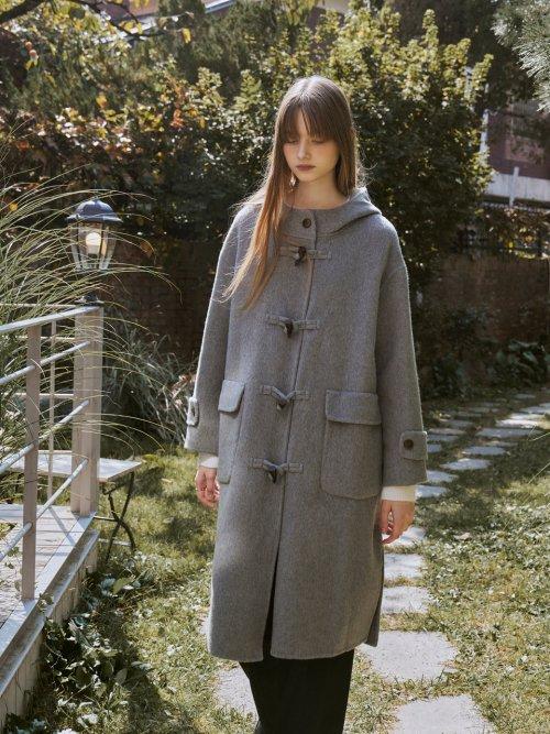 Hoddy wool duffle handmade coat (2color)
