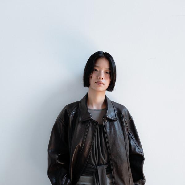 Faux leather jumper (brown / black)