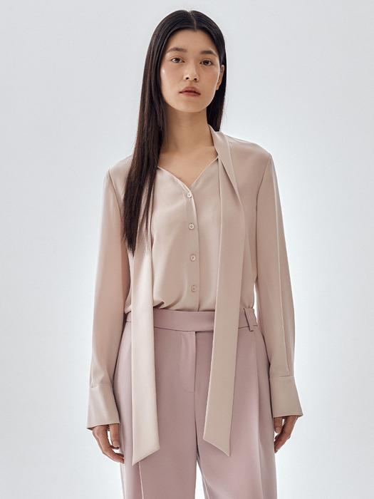 [Drama Signature] Tie-Collar Silky Blouse_3color