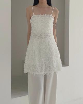 feather mini dress (2color)