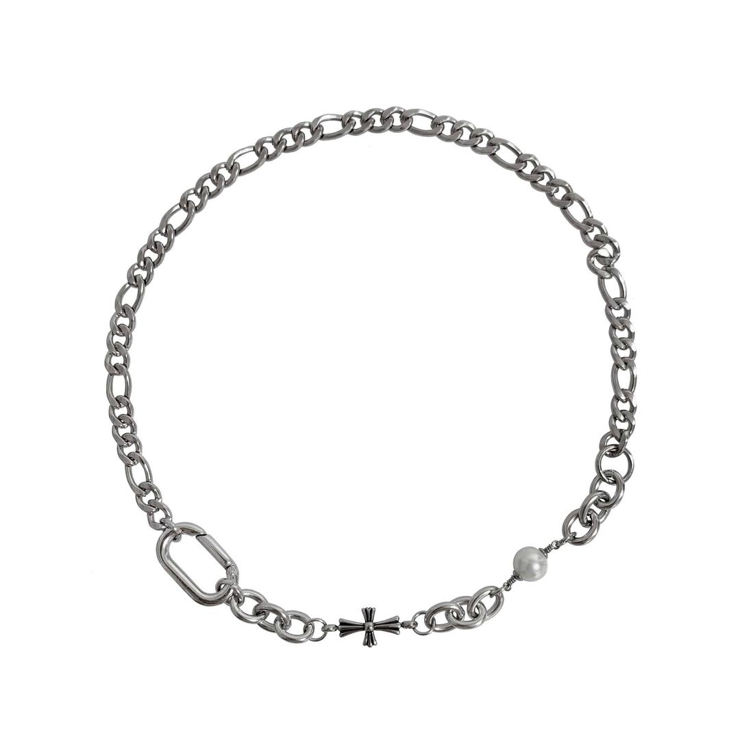cross pearl choker