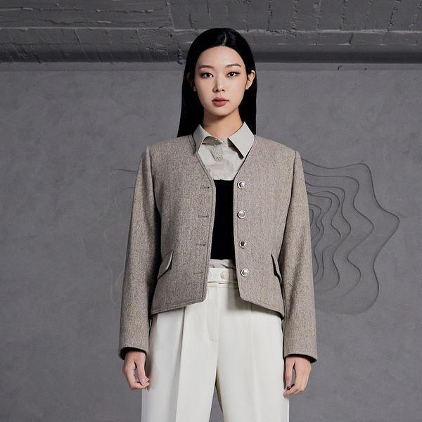 REMAGIE Suede ribbed multi pocket jacket (grey) - 위시버킷