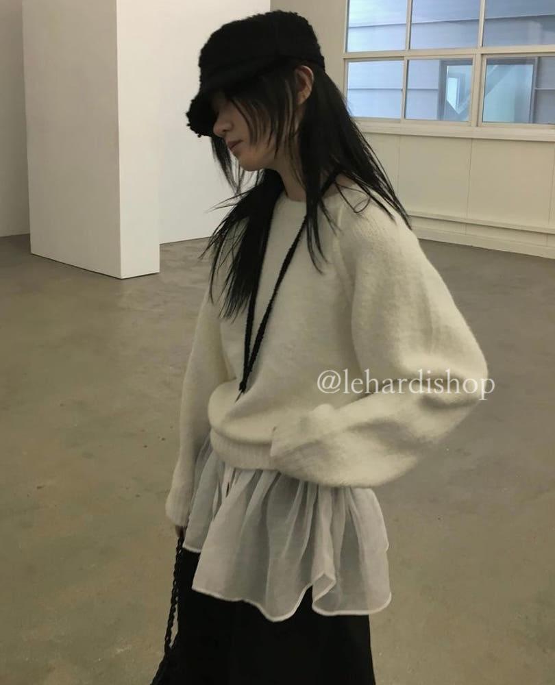 (화이트당일) ad 호퍼 시스루 스커트 (레이어드 프릴 미니 스커트)