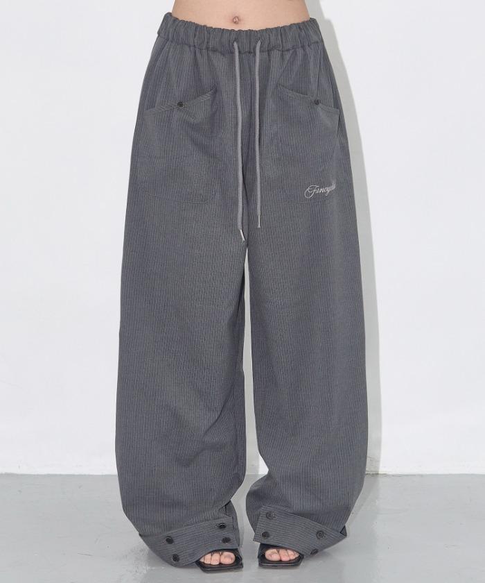CLASSIC BUTTON BANDING SLACKS (CHARCOAL) F25QD818