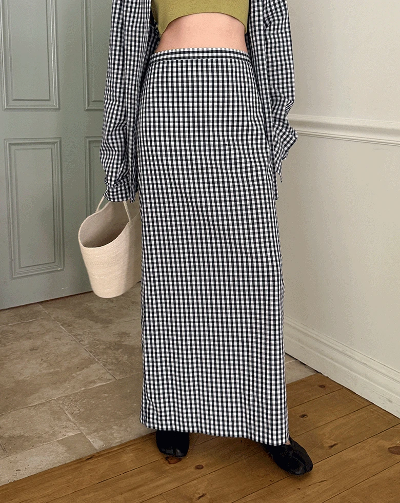 타즈 체크 스커트