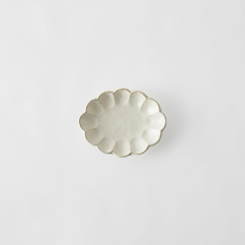 링카 화이트 타원형 접시 - 18 (소)