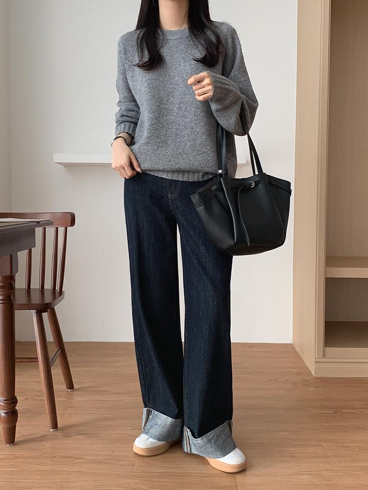 유라타임 [3사이즈 제작] 머핀 울 루즈핏 라운드 니트