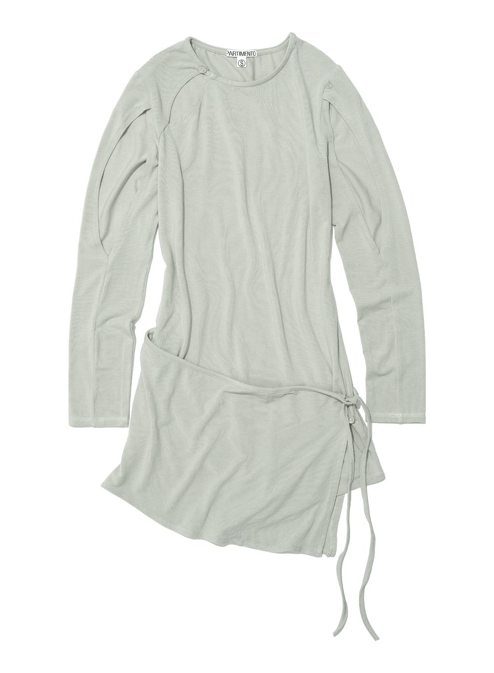 [WOMEN] MULTIWAY CUT OUT WRAP JERSEY TOP_MINT GREY