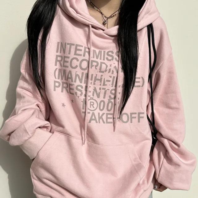 밀키 페일 키치 레터링 루즈 후드 티셔츠(3color)