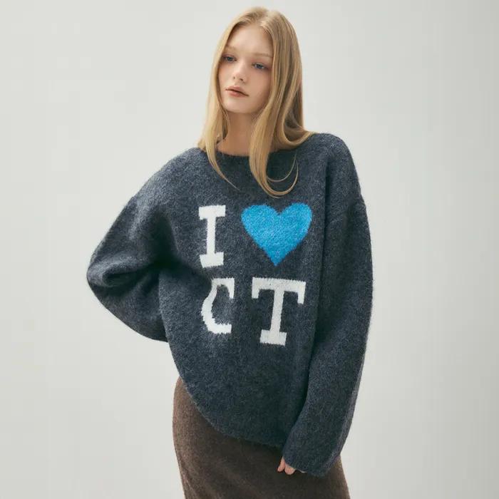 I LOVE CT Wool Blend Overfit knit_CTK240(Charcoal)