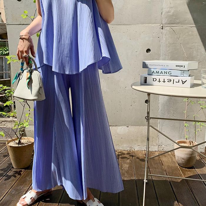 [럭스] 아일라 플리츠 와이드 팬츠