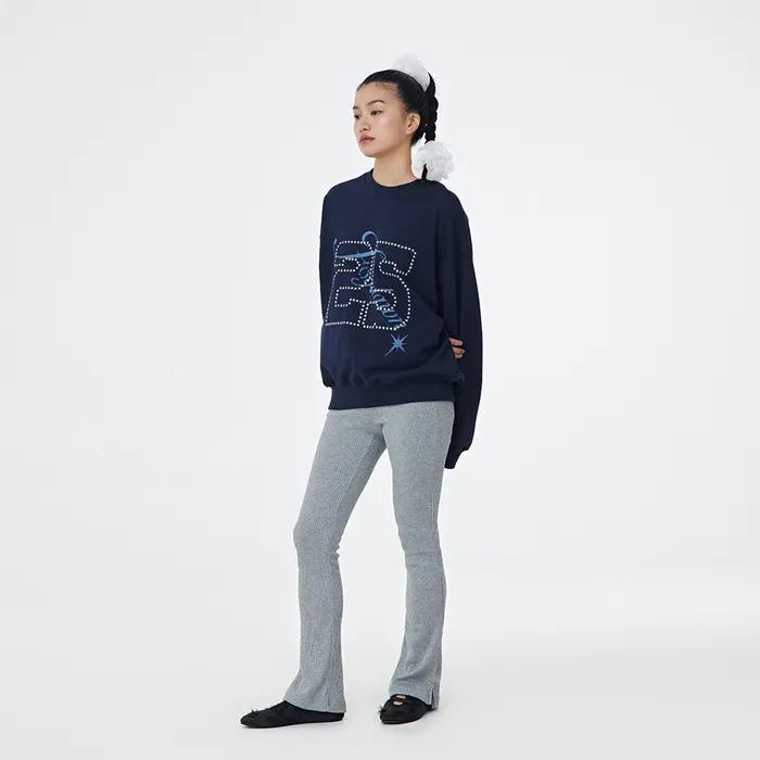 Glitter Bootcut Leggings Pants (grey)