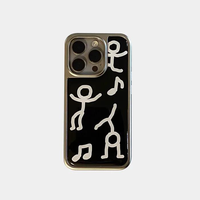 댄스댄스 블랙 실버 에폭시 케이스