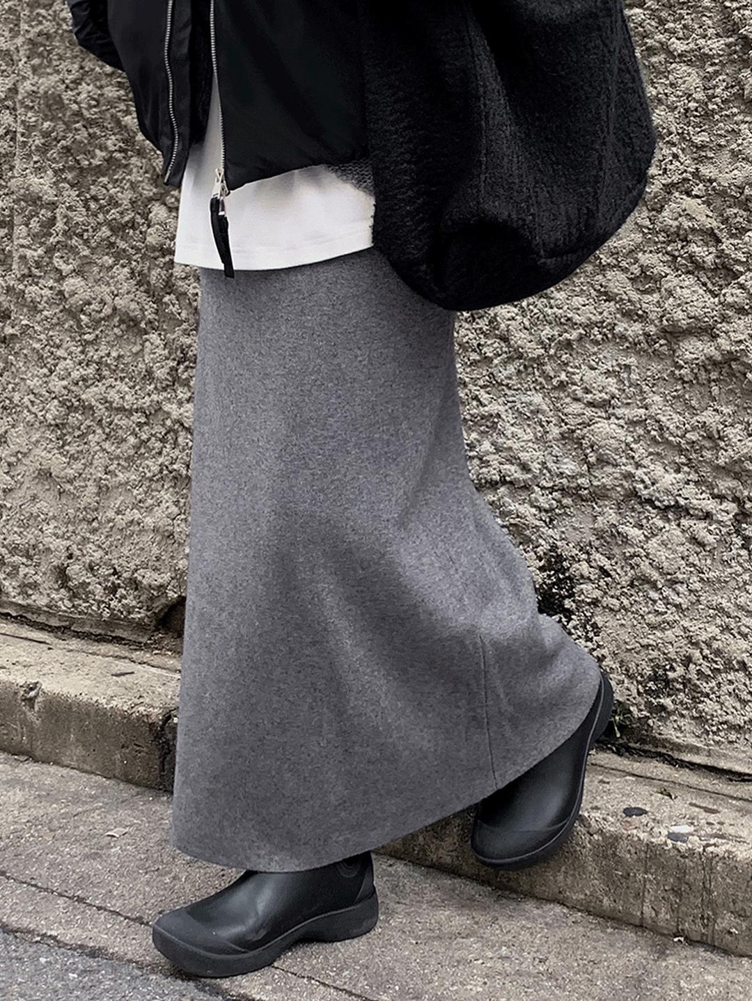 어리틀빗 loose wool knit skirt (gray) 울30, 주문폭주!