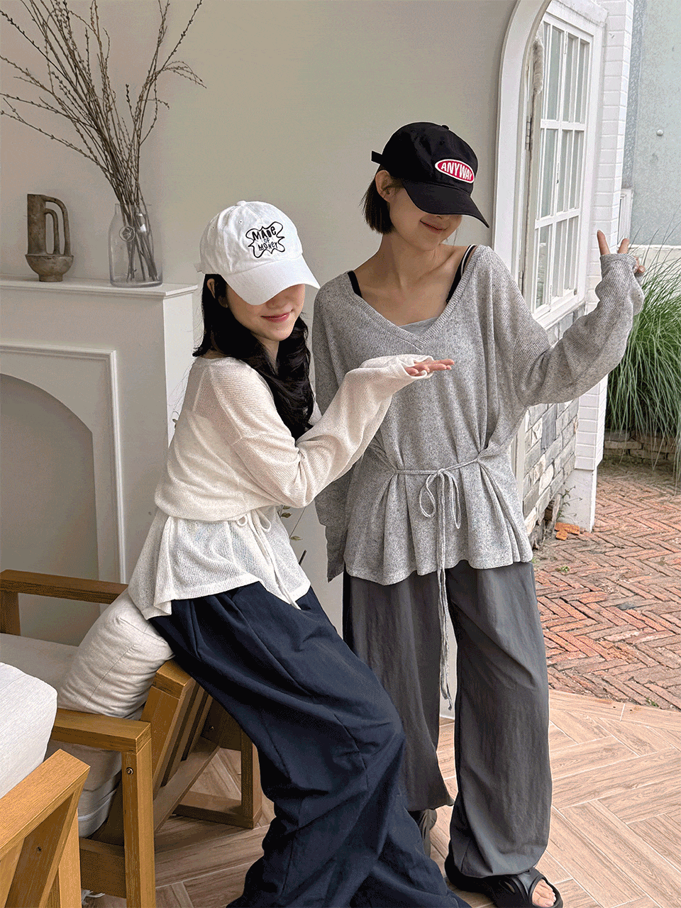 로킨 브이넥 썸머 루즈 니트(2color)