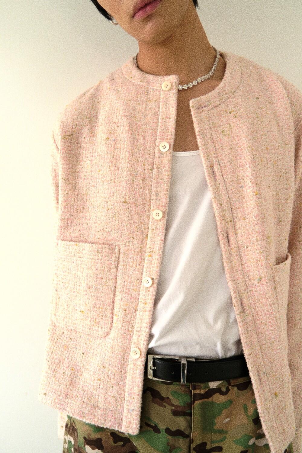 딸기 tweed cardigan