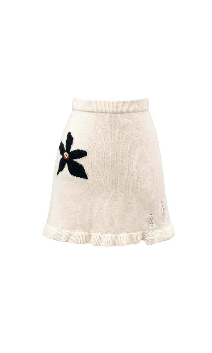 Wool cashmere blended Nancho skirt(ivory)