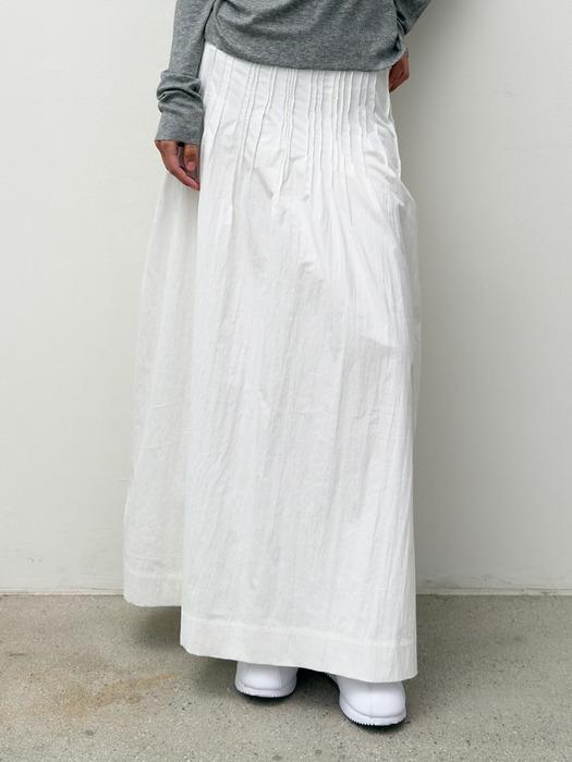 STITCHED TRAPEZE SKIRT (white)
