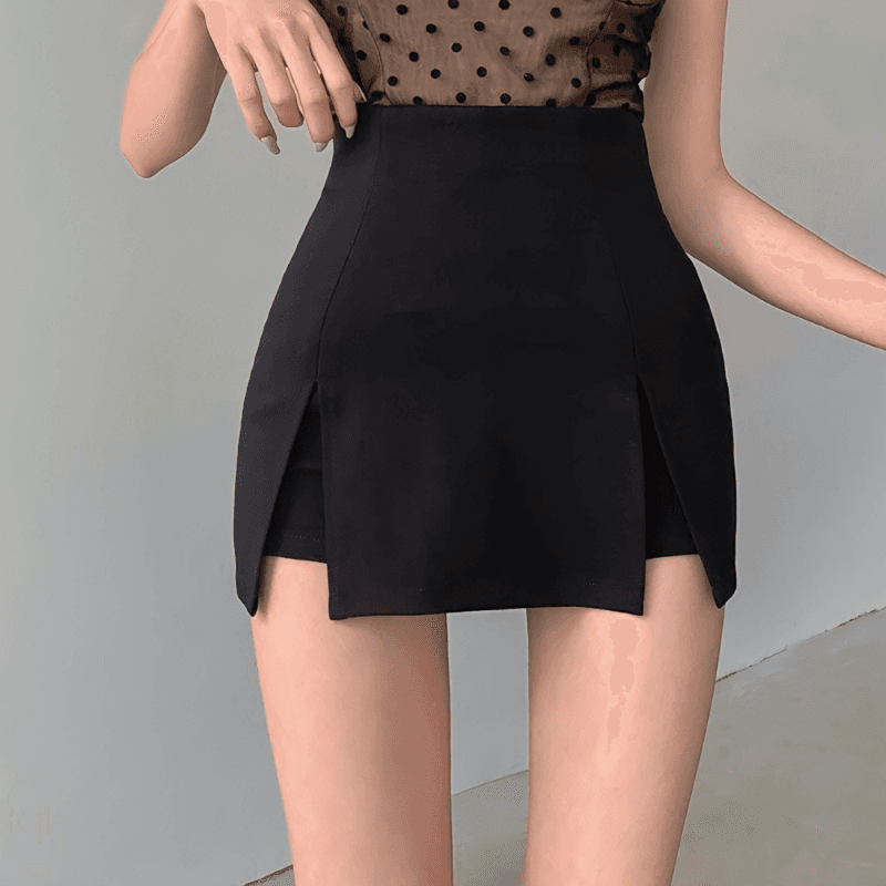 사선 트임 스커트팬츠