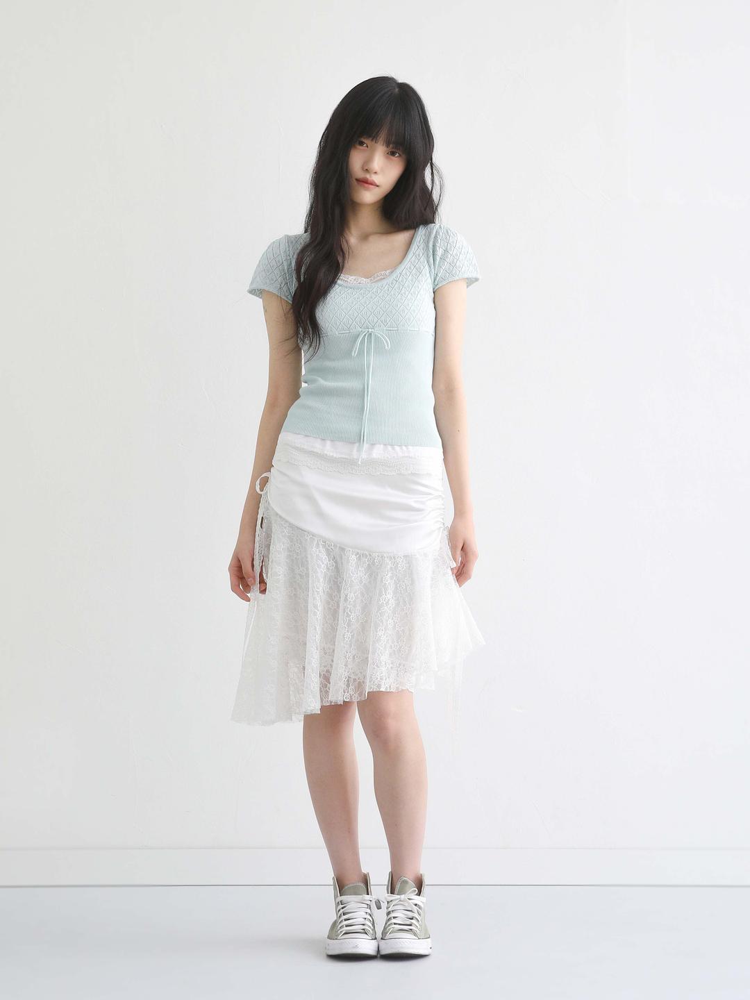 Pore Half Knit Top Baby Mint