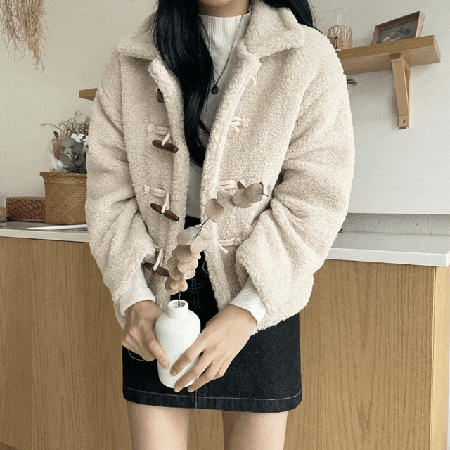 (주문폭주) 뽀글이 떡볶이 뽀글이 하프 코트 자켓 숏코트 패딩